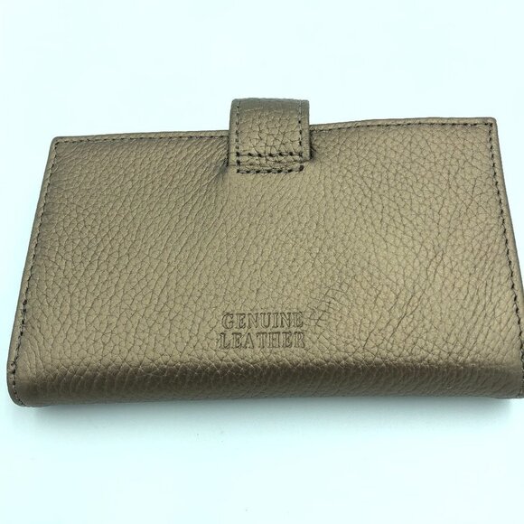 Gold Color Leather Wallet - Picture 1 of 5